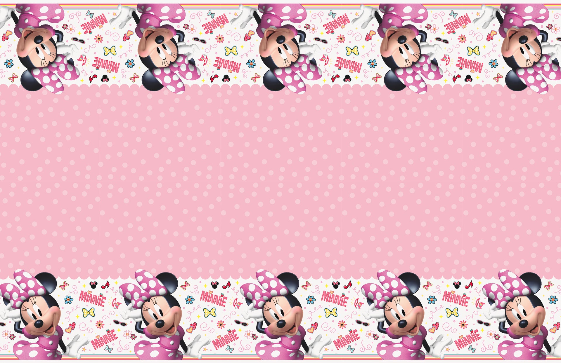 Disney Iconic Minnie Mouse Rectangular Plastic Table Cover  54" x 84"