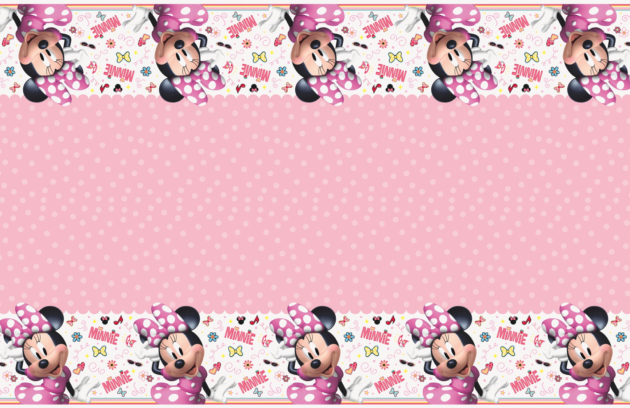 Disney Iconic Minnie Mouse Rectangular Plastic Table Cover  54
