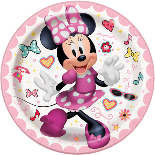Disney Iconic Minnie Mouse Round 7" Dessert Plates  8ct