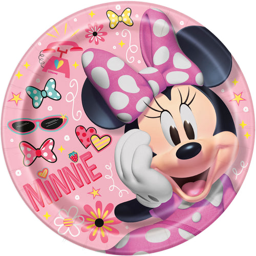 Disney Iconic Minnie Mouse Round 9" Dinner Plates  8ct