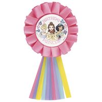 Decorative ribbon with cartoon characters on a pink background