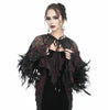 Sheer Black Feather Shawl