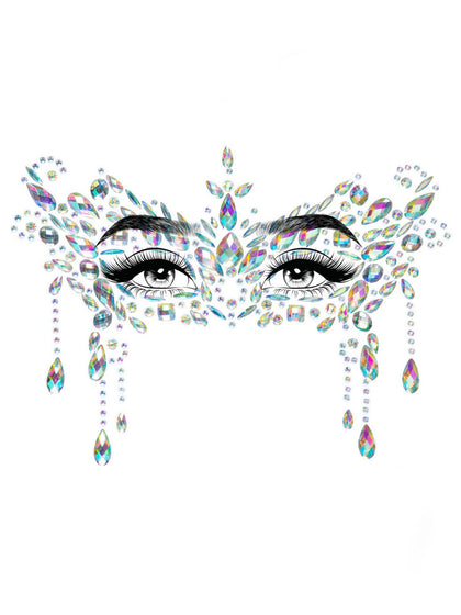 Masquerade adhesive face jewels sticker | Clear