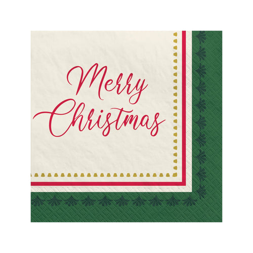 Elegant Evergreen Beverage Napkins 16ct