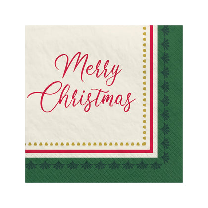 Elegant Evergreen Beverage Napkins 16ct