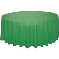 Emerald Green Round Plastic Table Cover | Solids