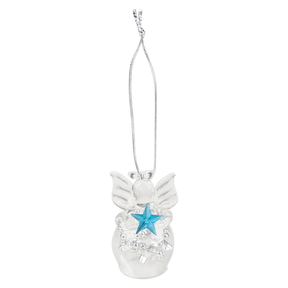 Angel Ornament W/ Blue Star