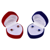 Red Or Blue Earrings In Heart Box