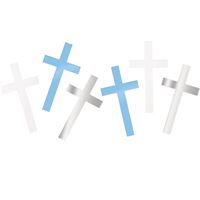Fancy Blue Cross Foil Confetti  .5oz