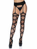 Faux Wrap Industrial Net Stockings with Garter Belt