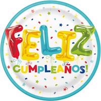 Colorful balloon with 'Feliz Cumpleaños!' text on a white background