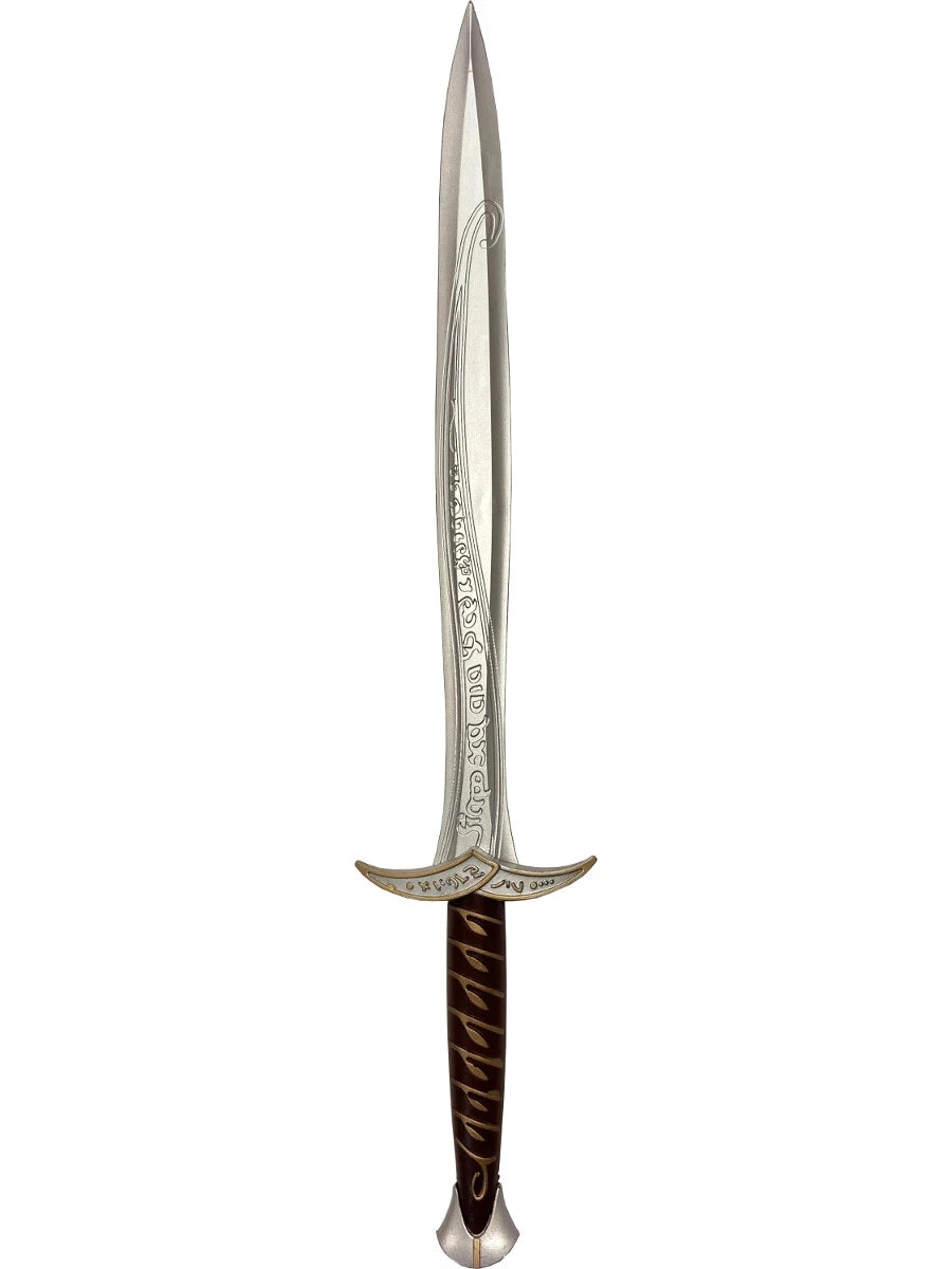 Decorative sword with a detailed blade on a white background