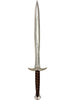 Decorative sword with a detailed blade on a white background