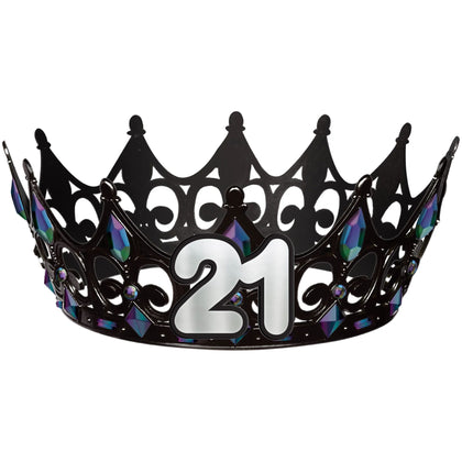 Black tiara with '21' in the center on a white background