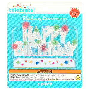 Flashing Happy Birthday Cake Decoration