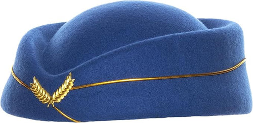 Flight Attendant Stewardess Hat Blue