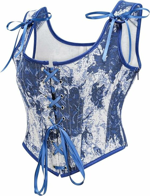 Flower Print Corset | Blue
