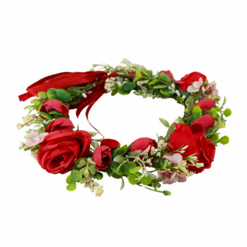 Flower Wreath Crown | Red