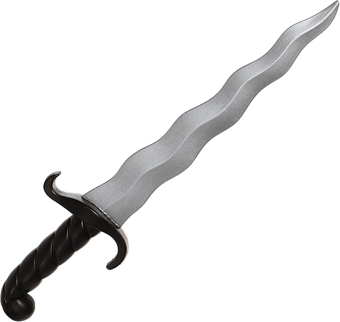 Sword with a black handle on a white background