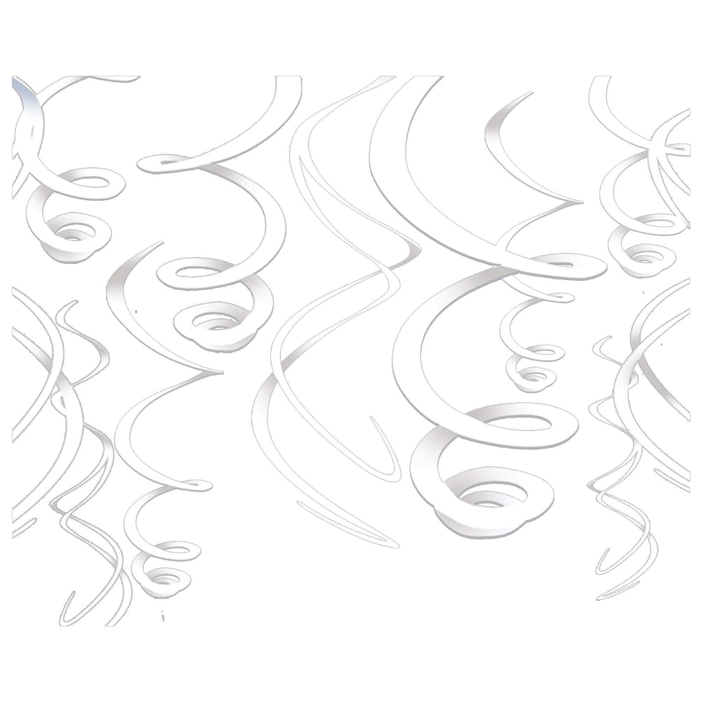Plastic Swirl Decorations | White
