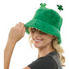 Fuzzy Green Bucket Hat With Shamrock Boppers