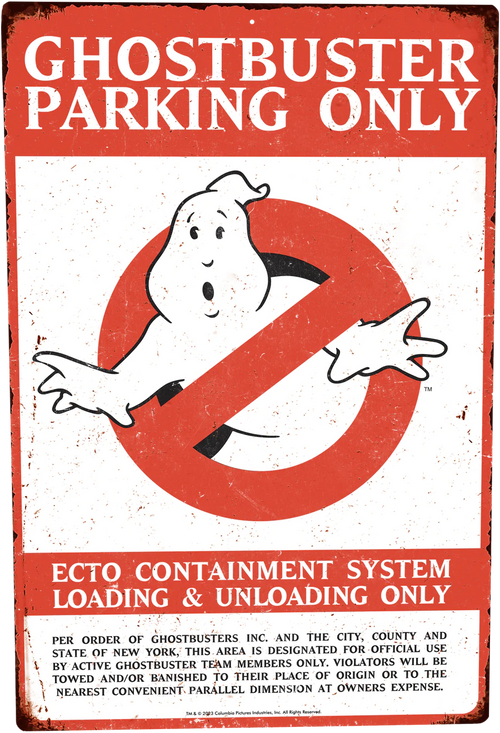 Ghostbusters Parking Only Metal Sign