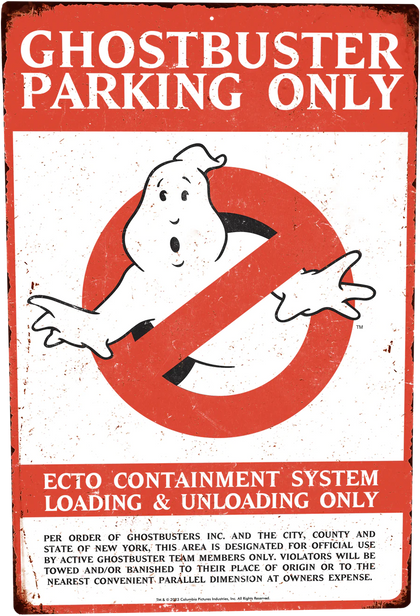 Ghostbusters Parking Only Metal Sign