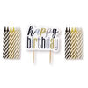 GLITZ Black Happy Birthday Pick Candle & Spiral Candle Set  13pc