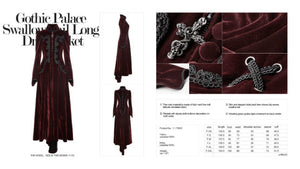 GOTHIC PALACE SWALLOW TAIL LONG DRESS | Burgundy