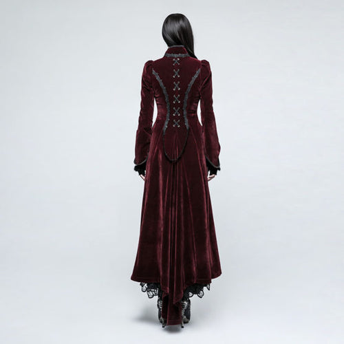 GOTHIC PALACE SWALLOW TAIL LONG DRESS | Burgundy