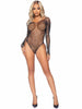 Galaxy star rhinestone fishnet bodysuit with snap crotch.