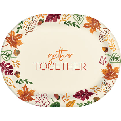 Gather Together 12in Paper Oval Plates 8ct