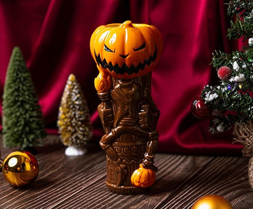 Geeki Tikis Disney The Nightmare Before Christmas Pumpkin King Ceramic Mug | Party Cocktail Tumbler For Liquor and Beverages | Holds 16 Ounces