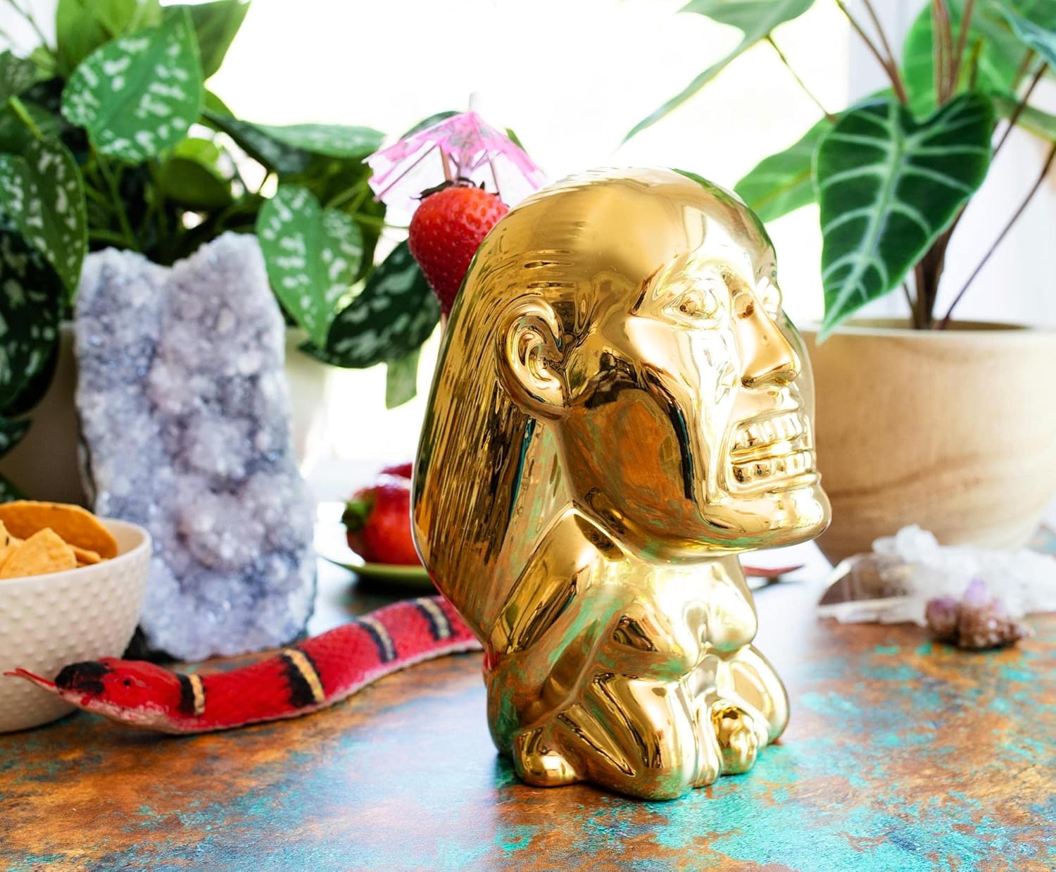 Geeki Tikis Indiana Jones and the Raiders of the Lost Ark Golden Idol Ceramic Mug | Party Cocktail Tumbler For Liquor and Beverages | Holds 24 Ounces