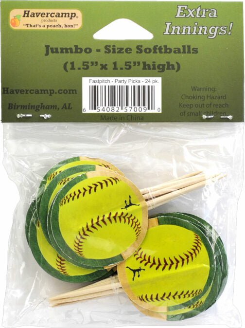 Girl’s Fastpitch – Softball Party Picks 24ct