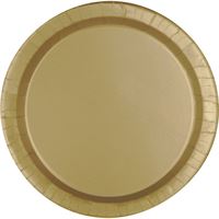 Glittering Gold 10in Paper Dinner Plates 20ct  | Solids