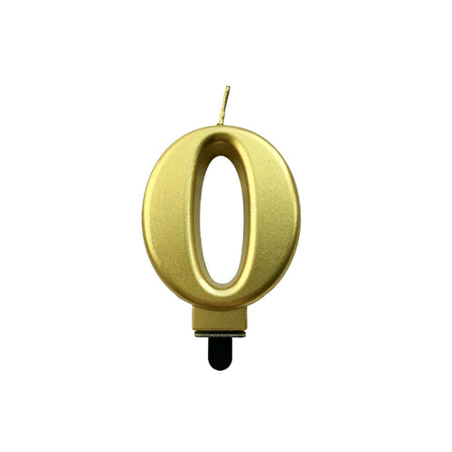 4in Gold Number Candle
