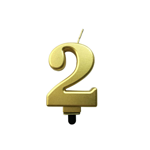 4in Gold Number Candle