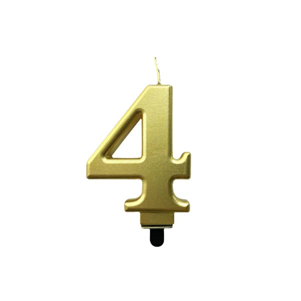 4in Gold Number Candle