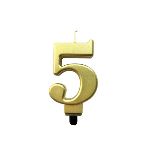 4in Gold Number Candle