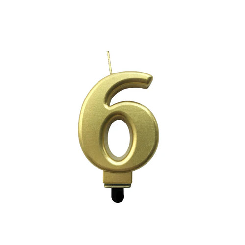 4in Gold Number Candle
