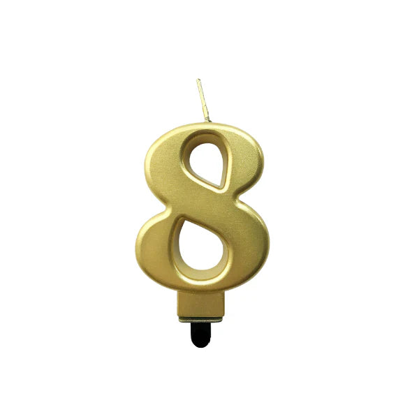4in Gold Number Candle