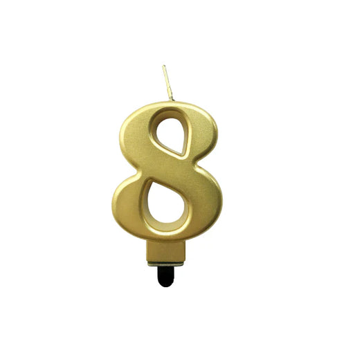 4in Gold Number Candle