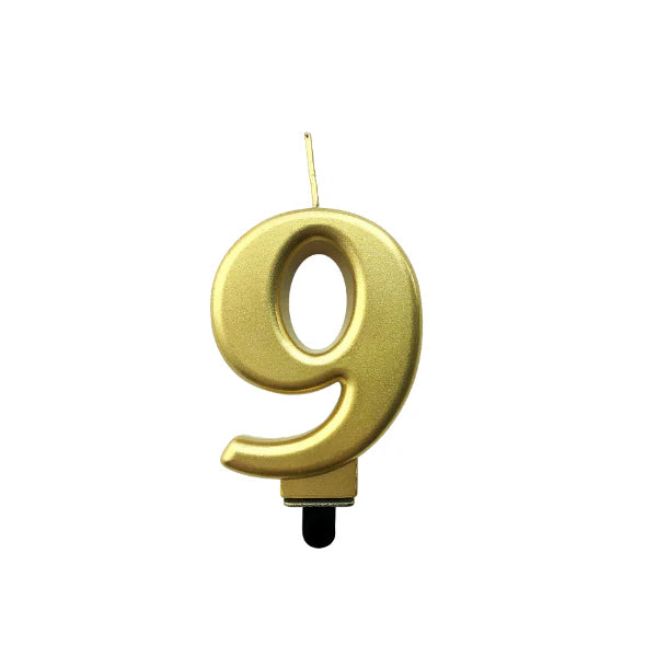 4in Gold Number Candle