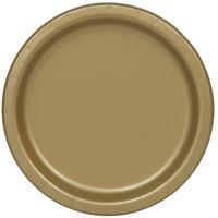 Gold 7in Paper Cake Plates 20ct | Solids