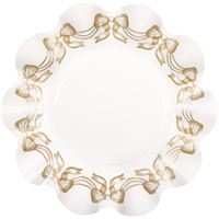 White plate with gold decorative rim