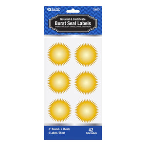 Gold Foil 2" Notary/Certificate Seal Label (42/Pack)