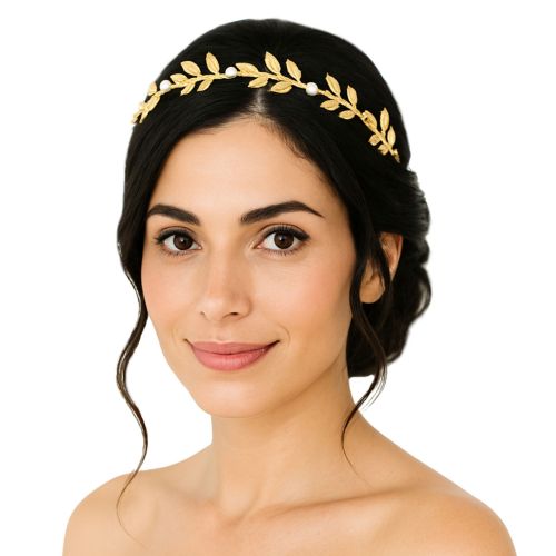 Gold Leaf Headband wPearls