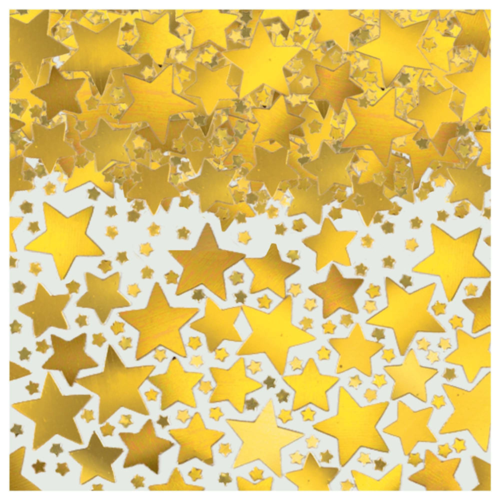 Pattern of gold and white stars on a white background