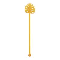 Gold Palm Leaf Plastic Drink Stirrers  8ct
